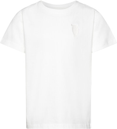Regular Short Sleeve Heavy Single W Tops T-Kortærmet Skjorte White Knowledge Cotton Apparel