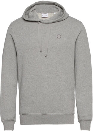 Hood Basic Badge Sweat - Gots/Vegan Hettegenser Genser Grå Knowledge Cotton Apparel*Betinget Tilbud