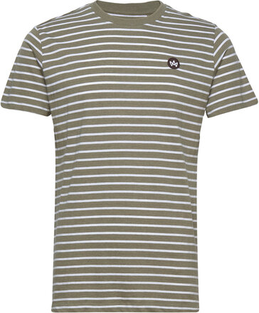 Timmi Organic/Recycled Striped T-Shirt T-shirts Short-sleeved Grønn Kronstadt*Betinget Tilbud
