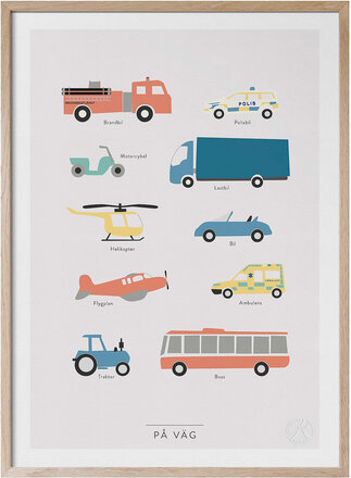 On The Way - På Engelska Home Kids Decor Posters & Frames Posters Vehicles Multi/mønstret Kunskapstavlan®*Betinget Tilbud