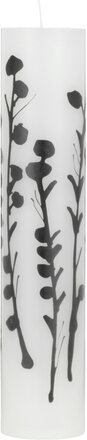 Wax Alter Candles 5 X 25- Black Wild Flowers Home Decoration Candles Block Candles Multi/patterned Kunstindustrien