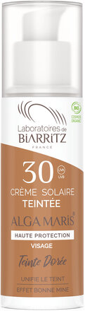 Laboratoires De Biarritz, Alga Maris Tinted Face Sunscreen Spf30 Golden, 50 Ml Solkräm Ansikte Nude Laboratoires De Biarritz