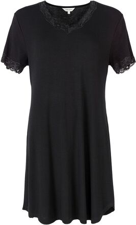 Silk Jersey - Nightgown W.sleeve Nattlinne Black Lady Avenue
