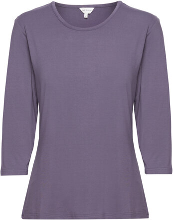 Bamboo T-Shirt With 3/4-Sleeve Tops T-shirts & Tops Long-sleeved Purple Lady Avenue