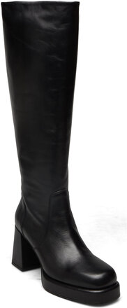 High Heel Boot With Platform Lange Støvler Black Laura Bellariva