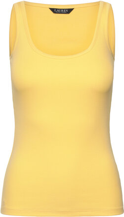 Cotton-Blend Tank Top Tops T-shirts & Tops Sleeveless Yellow Lauren Ralph Lauren