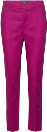 Double-Faced Stretch Cotton Pant Bottoms Trousers Slim Fit Trousers Pink Lauren Ralph Lauren