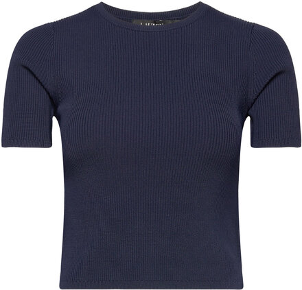 Short-Sleeve Sweater Tops Crop Tops Short-sleeved Crop Tops Navy Lauren Ralph Lauren