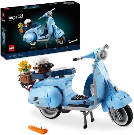 Vespa 125 Scooter Model Set For Adults Toys Lego Toys Lego icons Blue LEGO