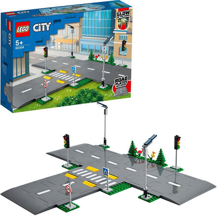 Road Plates Building Set With Traffic Lights Toys LEGO Toys LEGO City Multi/mønstret LEGO*Betinget Tilbud
