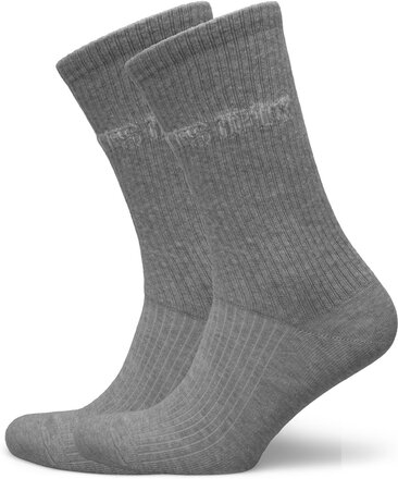 Blake 2-Pack Rib Socks Underwear Socks Regular Socks Grey Les Deux