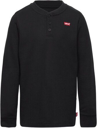 Levi's® Thermal Crew Knit Top Tops T-shirts Long-sleeved T-Skjorte Black Levi's