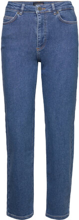 Natalia High-Rise Straight-Leg Jeans Bottoms Jeans Straight-regular Blue Lexington Clothing