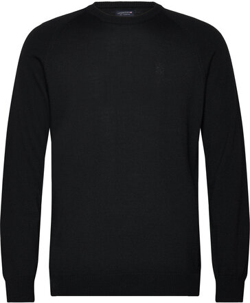 Dean Merino Crew Neck Sweater Tops Knitwear Round Necks Black Lexington Clothing