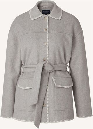 Miriam Wool Blend Blanket Stitch Jacket Uldjakke Jakke Grey Lexington Clothing