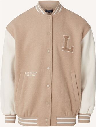 Lana Wool Blend Varsity Jacket Bomberjakke Beige Lexington Clothing
