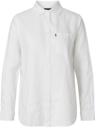 Isa Linen Shirt Tops Shirts Long-sleeved White Lexington Clothing