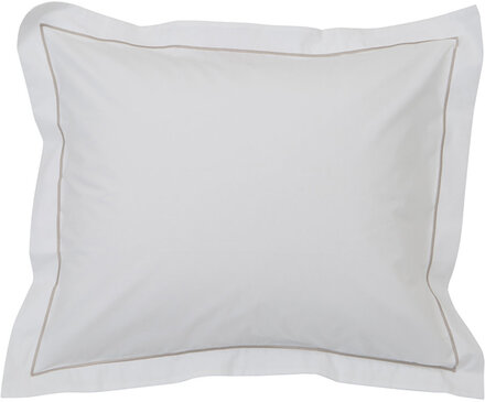 Hotel Percale White/Lt Beige Pillowcase Home Textiles Bedtextiles Pillow Cases White Lexington Home