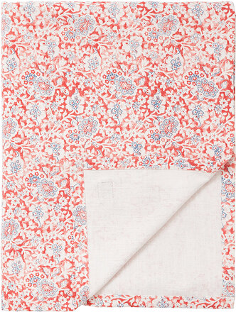 Printed Flowers Recycled Cotton Tablecloth Home Textiles Kitchen Textiles Tablecloths & Table Runners Red Lexington Home