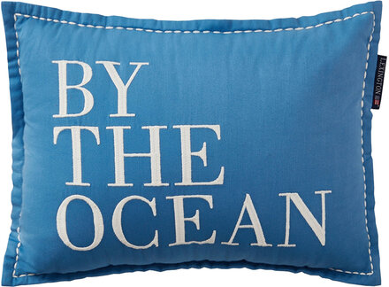 By The Ocean Organic Cotton Twill 40X30 Pillow Home Textiles Cushions & Blankets Cushion Covers Blue Lexington Home