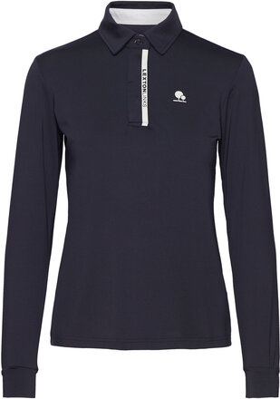 Rebecca Poloshirt Ls T-shirts & Tops Polos Marineblå Lexton Links*Betinget Tilbud