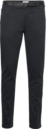 Classic Stretch Chino W?. Belt Bottoms Trousers Chinos Black Lindbergh