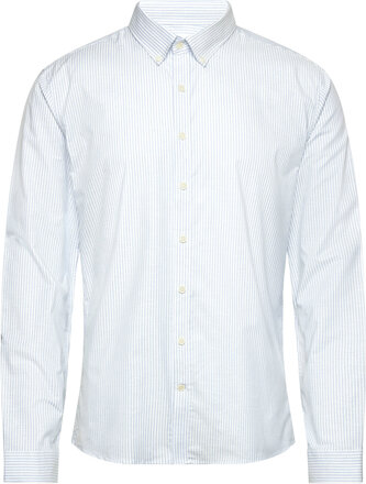 Striped Oxford Shirt L/S Tops Shirts Business Blue Lindbergh