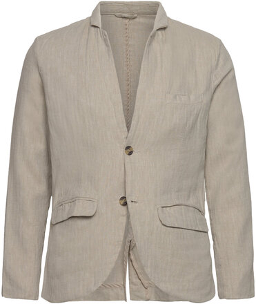 Cotton Linen Blazer Suits & Blazers Blazers Single Breasted Blazers Beige Lindbergh