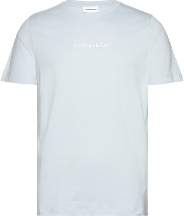 Lindbergh Print Tee S/S Tops T-shirts Short-sleeved Blue Lindbergh