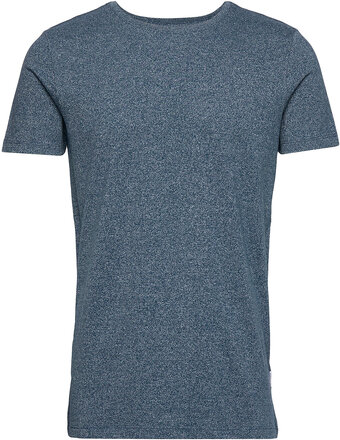 Mouliné O-Neck Tee S/S T-shirts Short-sleeved Blå Lindbergh*Betinget Tilbud