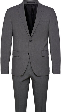 Plain Mens Suit - Normal Lenght Kostym Grey Lindbergh