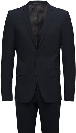 Plain Mens Suit - Normal Lenght Kostym Navy Lindbergh