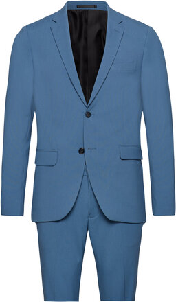 Plain Mens Suit - Normal Lenght Kostym Blue Lindbergh