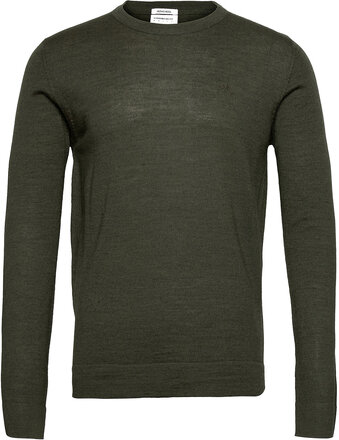 Merino Knit O-Neck Tops Knitwear Round Necks Green Lindbergh