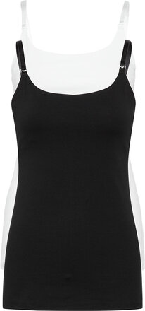 2 P Nursing Camisole Organic Tops T-shirts & Tops Sleeveless Black Lindex