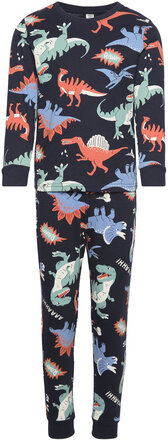 Pajama Aop Cars Dino Aop Pyjamas Set Navy Lindex