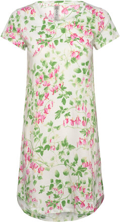 Nightdress Aop Flower Pink Nattøj Green Lindex