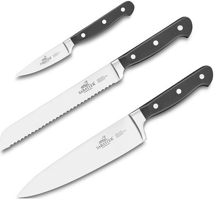 Knife Set Pluton 3-Pack Home Kitchen Knives & Accessories Knife Sets Sølv Lion Sabatier*Betinget Tilbud