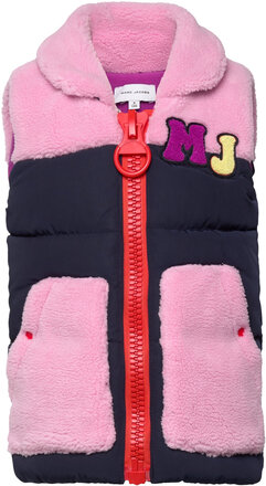 Puffer Jacket Sleeveless Foret Vest Pink Little Marc Jacobs