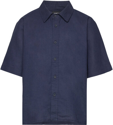 Nlnhill Ss Shirt Tops Shirts Short-sleeved Shirts Navy LMTD