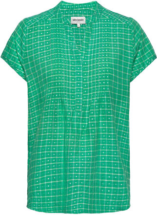 Heather Top Blouses Short-sleeved Grønn Lollys Laundry*Betinget Tilbud