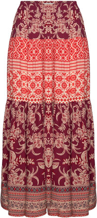 Sunsetll Maxi Skirt Lang Nederdel Red Lollys Laundry