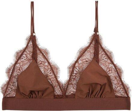 Love Lace Lingerie Bras & Tops Soft Bras Bralette Brown Love Stories