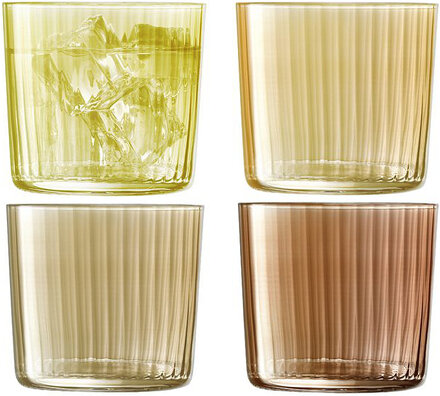 Gems Tumbler 310Ml Assorted Amber Set 4 Home Tableware Glass Drinking Glass Yellow LSA International