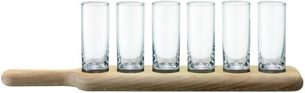 Paddle Vodka Set & Oak Paddle Home Tableware Glass Shot Glass Nude LSA International*Betinget Tilbud