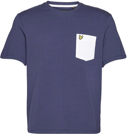 Contrast Pocket T-Shirt Tops T-shirts Short-sleeved Blue Lyle & Scott
