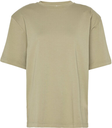 Jersey Essence Drape Tee T-shirts & Tops Short-sleeved Kakigrønn Mads Nørgaard*Betinget Tilbud