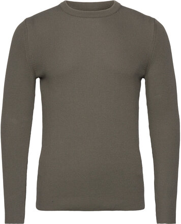 Tight Cotton Ulf Knit Tops Knitwear Round Necks Khaki Green Mads Nørgaard