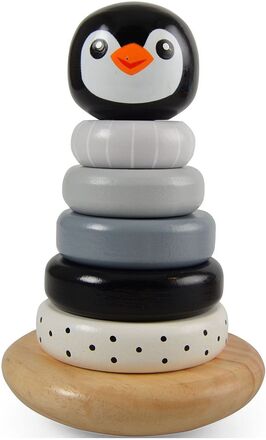 Penguin Stacking Tower, Black Toys Baby Toys Educational Toys Stackable Blocks Multi/patterned Magni Toys