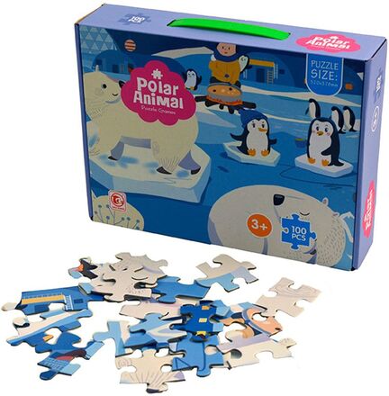 Puzzle "Penguins", 100 Pcs Toys Puzzles And Games Puzzles Classic Puzzles Multi/mønstret Magni Toys*Betinget Tilbud